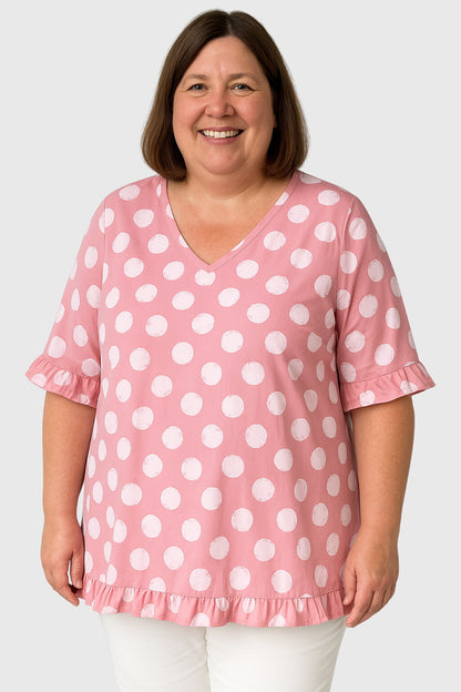 Women's Lightweight Pink Peasant Blouse