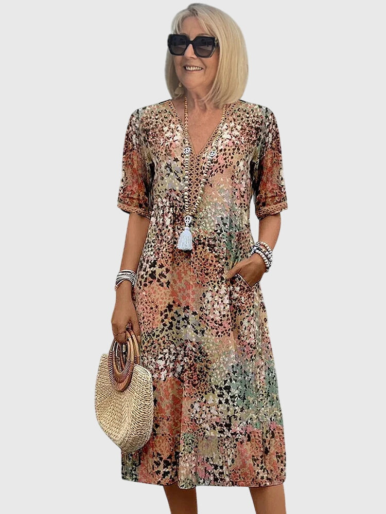 Elegant Garden Party Midi Dress - Vossary