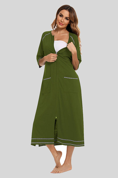 Comfy Pocket Nightgown with Round Neckline