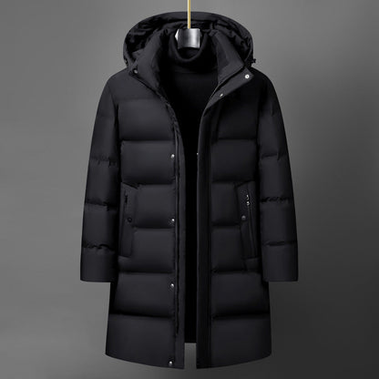 Warm Men's Down Parka Coat - Waterproof Polyester