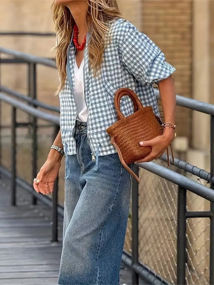 Classic Check Button-Down Flannel Jacket – Comfortable Everyday Wear