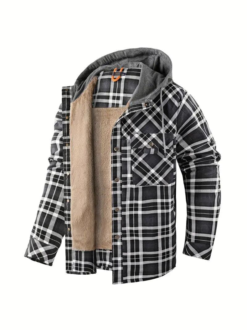 Plaid Hooded Winter Coat