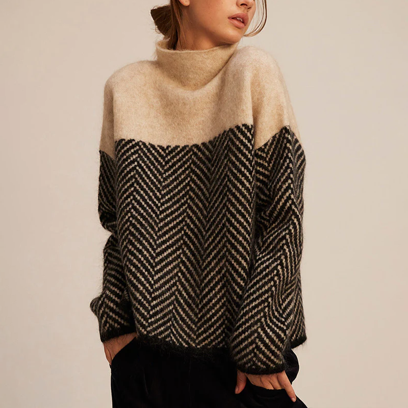 Comfy Oversized Crew Neck Knit Sweater for Women - Vossary