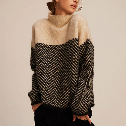 Comfy Oversized Crew Neck Knit Sweater for Women - Vossary