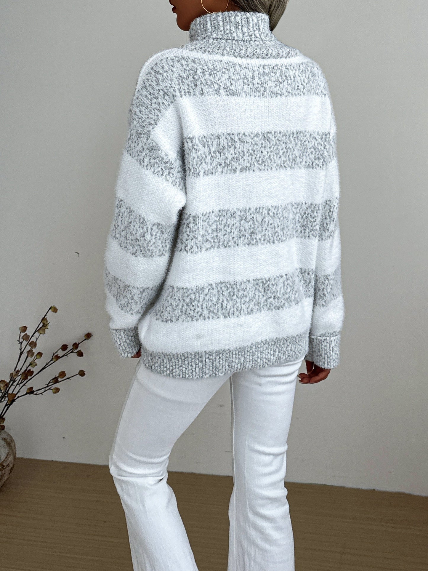 Classic Striped Crew Neck Women's Sweater