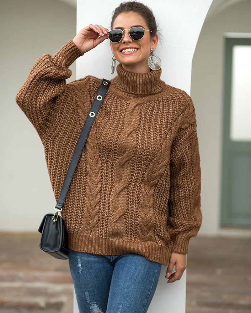 Classic Crew Neck Cable Knit Sweater