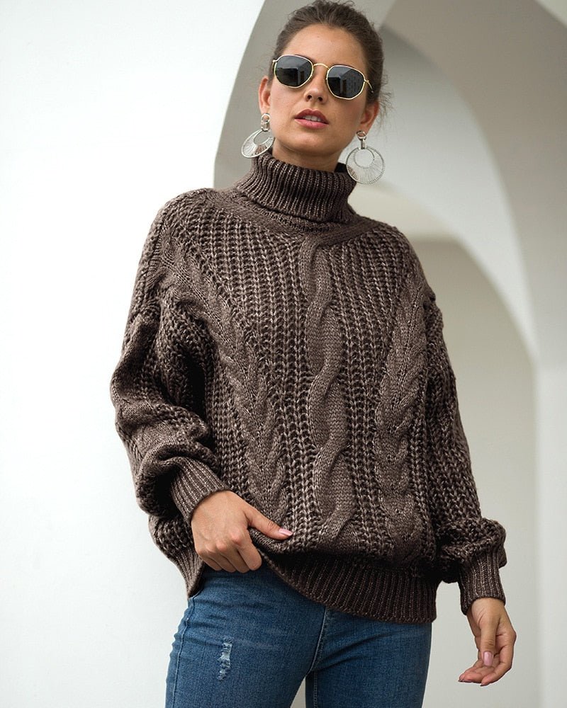 Classic Crew Neck Cable Knit Sweater