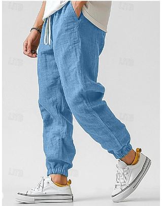 Comfortable Mens Elastic Waist Joggers Pants - Vossary