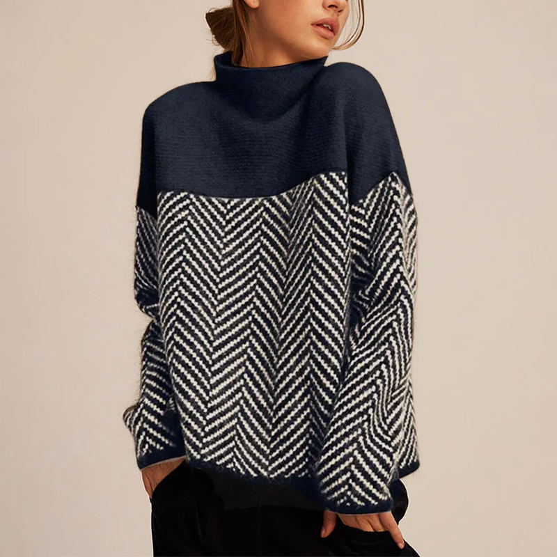 Comfy Oversized Crew Neck Knit Sweater for Women