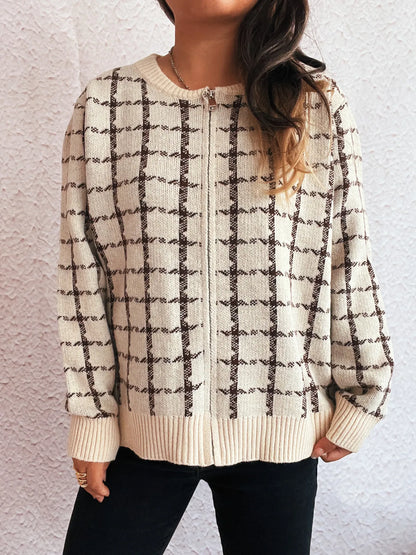 Classic Checked Button Up Sweater