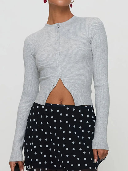Textured Button Front Sweater
