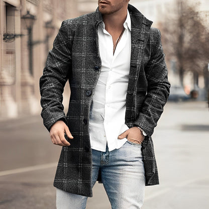 Classic Fit Mens Button Down Trench Coat