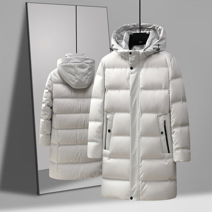 Warm Men's Down Parka Coat - Waterproof Polyester - Luxicro