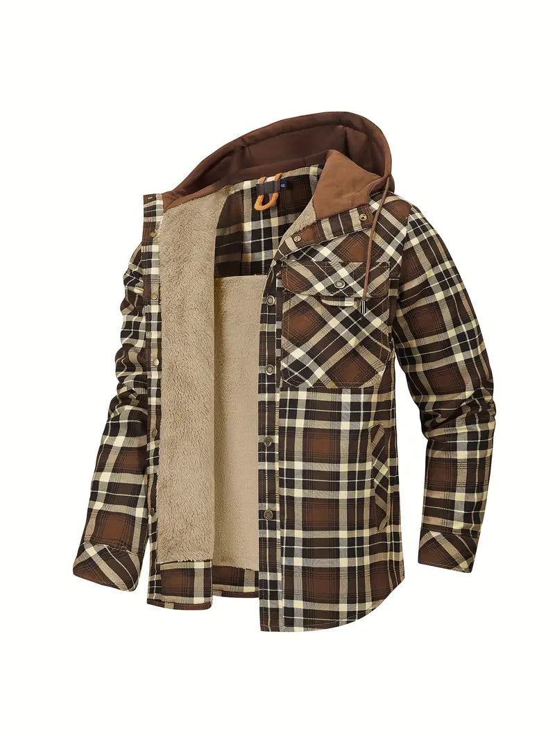 Plaid Hooded Winter Coat