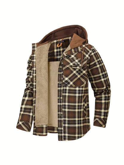 Plaid Hooded Winter Coat