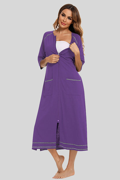 Comfy Pocket Nightgown with Round Neckline