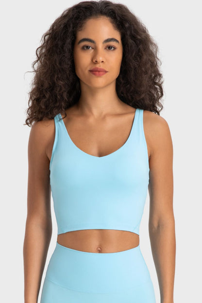 Low Cut Seamless Crop Top Sports Bra
