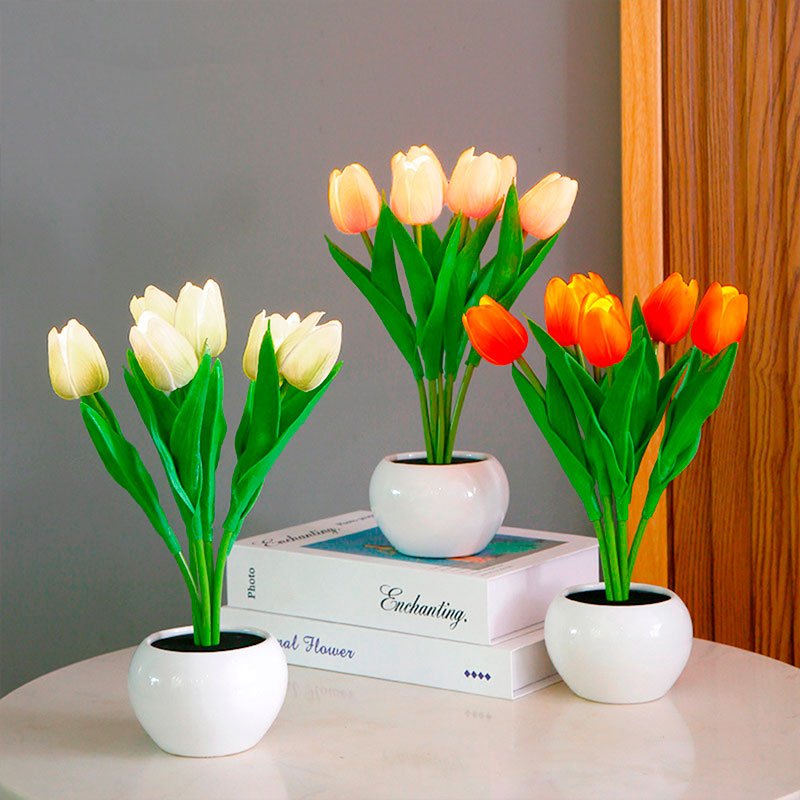 Stylish LED Floral Desk Lamp - Pexav