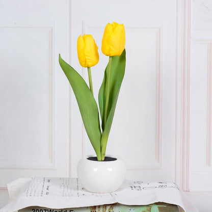Decorative LED Tulip Table Lamp – Florima-Yellow-2-The Livary