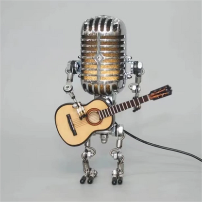 Decorative Microphone Robot Lamp with Guitar – Max-Yellow-The Livary
