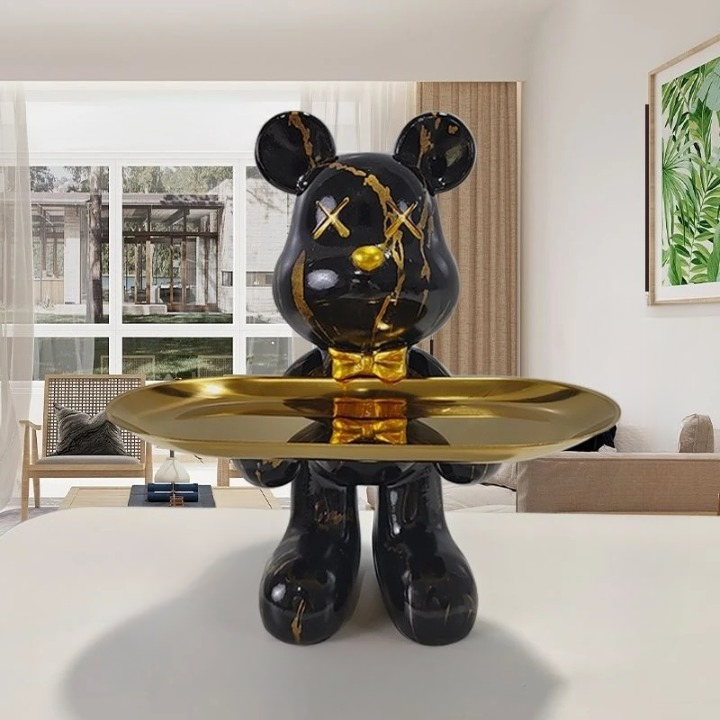 Adorable Wooden Table Bear Figurine - Pexav