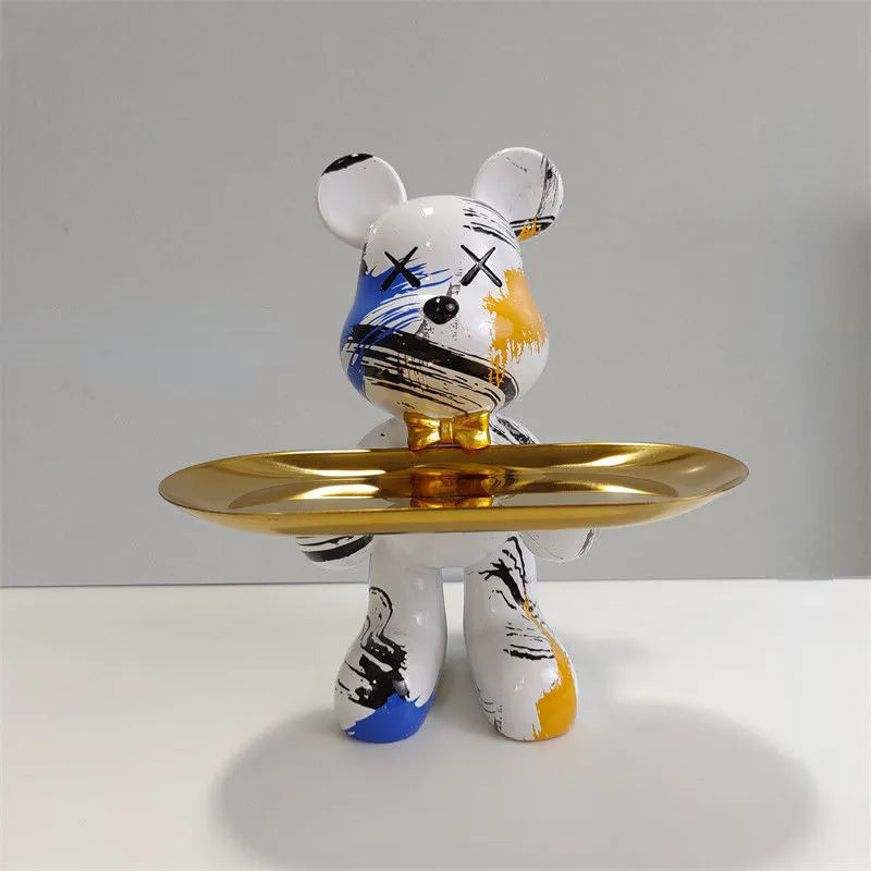 Decorative Storage Figure – Bruno Table Bear-White-The Livary