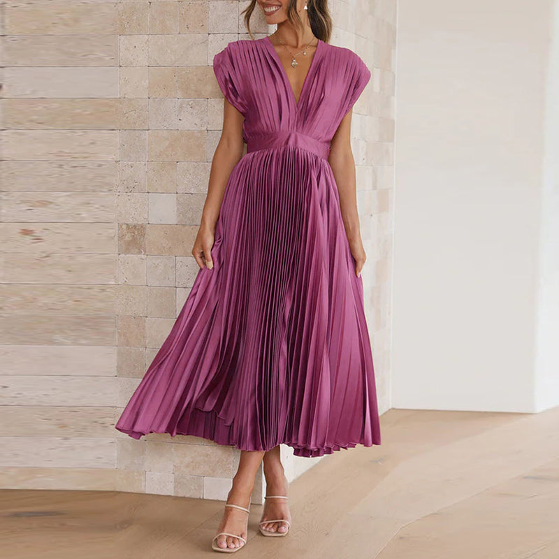 Chic V-Neck Ladies Dress for Any Occasion
