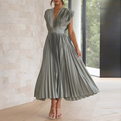 Chic V-Neck Ladies Dress for Any Occasion - Luxicro
