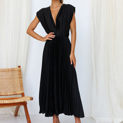 Chic V-Neck Ladies Dress for Any Occasion