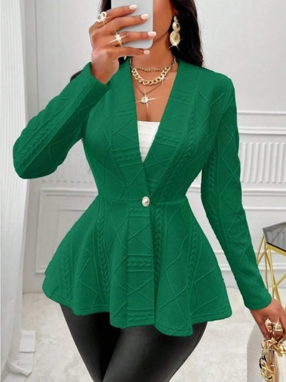 Simple Knit Ruffled Cardigan Sweater