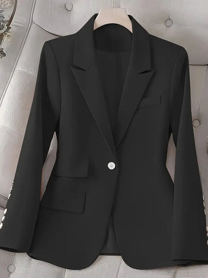 Classic One Button Long Blazer