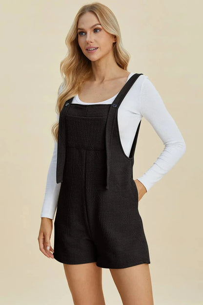 Trendy Plus Size Textured Tank Romper