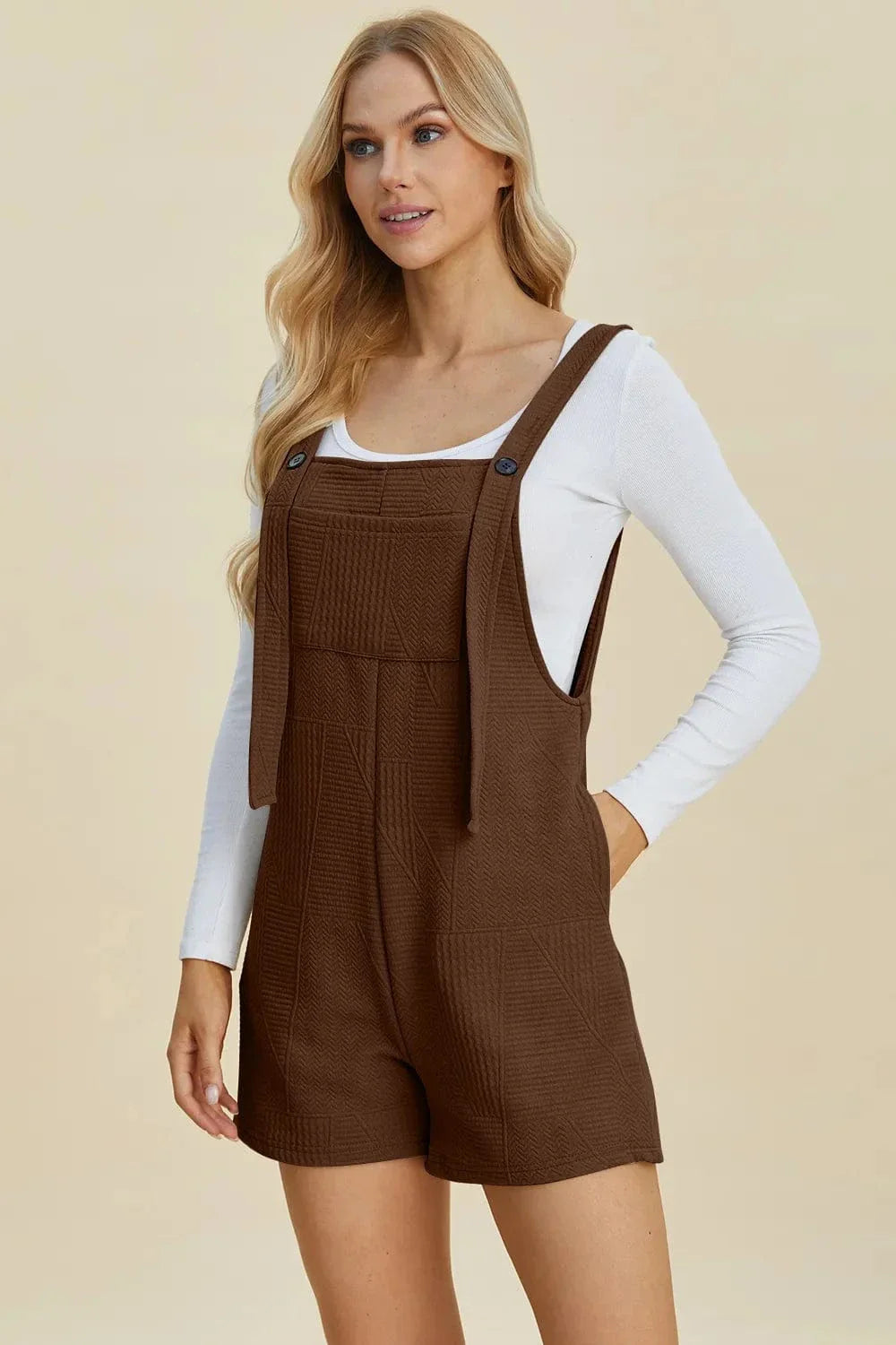 Trendy Plus Size Textured Tank Romper