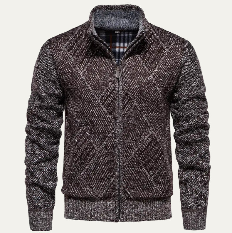 Warm Men's Fleece Zip Up Jacket - Vossary