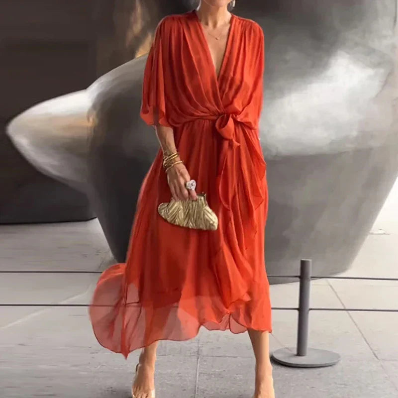 Chic Low Neck Women's Dress