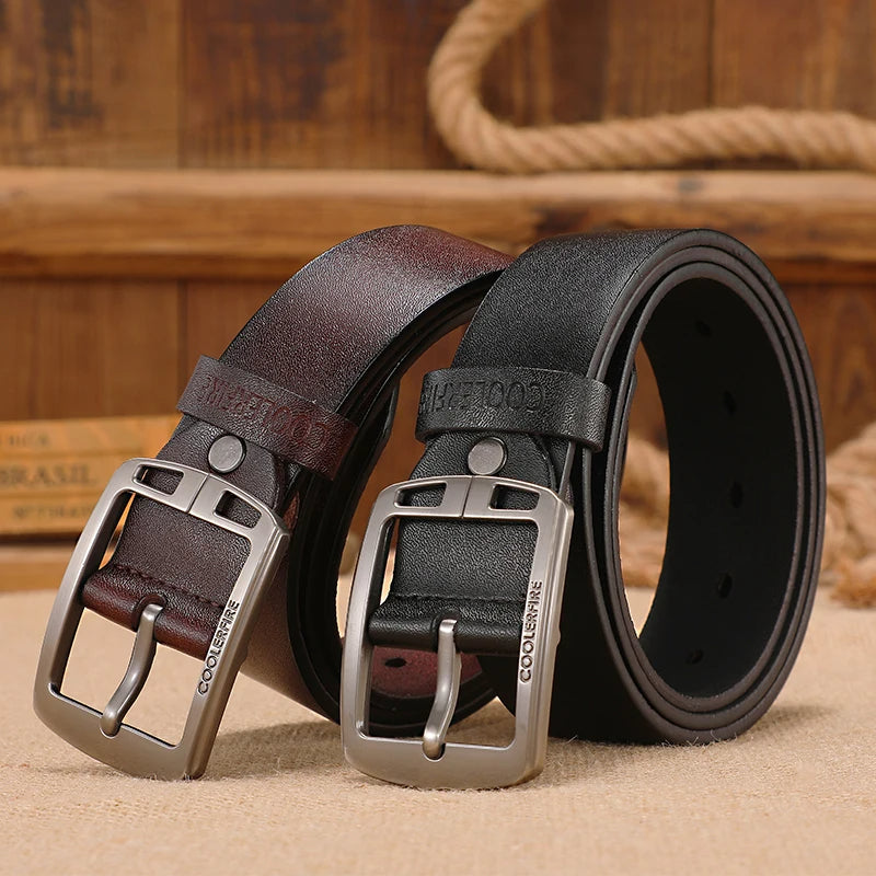 Classic Leather Belt - Authentic Cowhide Strap