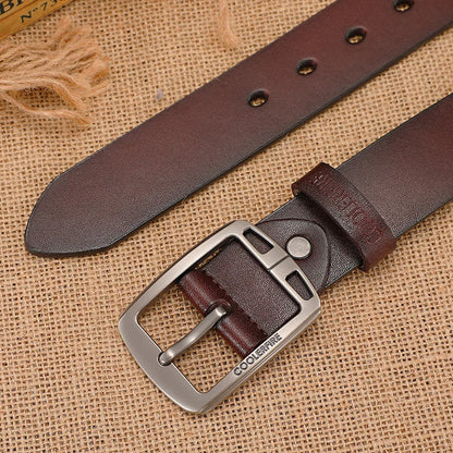 Classic Leather Belt - Authentic Cowhide Strap