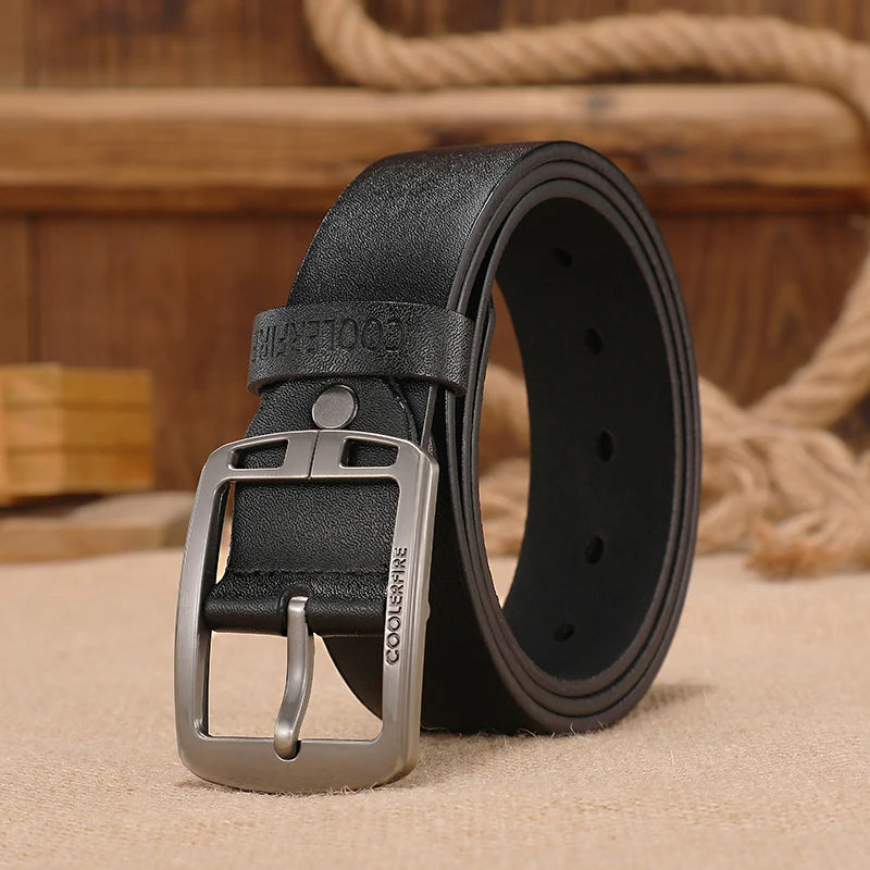 Classic Leather Belt - Authentic Cowhide Strap