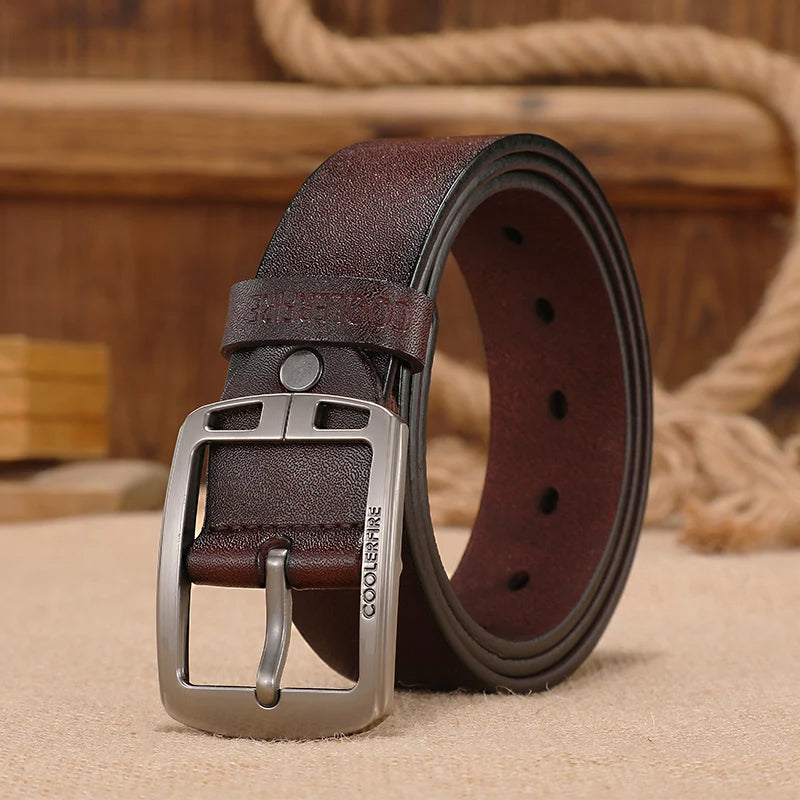 Classic Leather Belt - Authentic Cowhide Strap