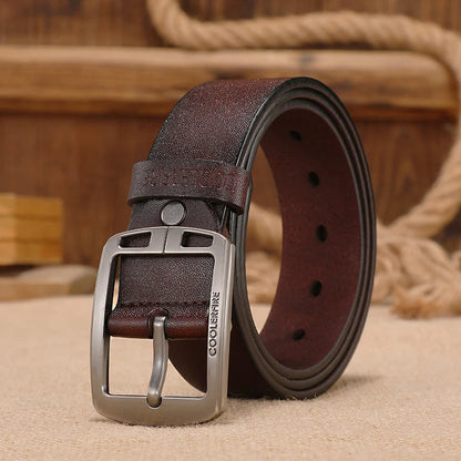 Classic Leather Belt - Authentic Cowhide Strap