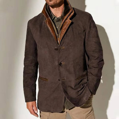 Luxury Suede Mens Coat Jacket