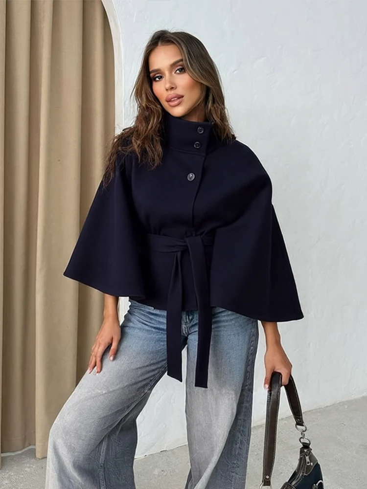 Warm Wool Oversized Cape Coat - EasyApparels