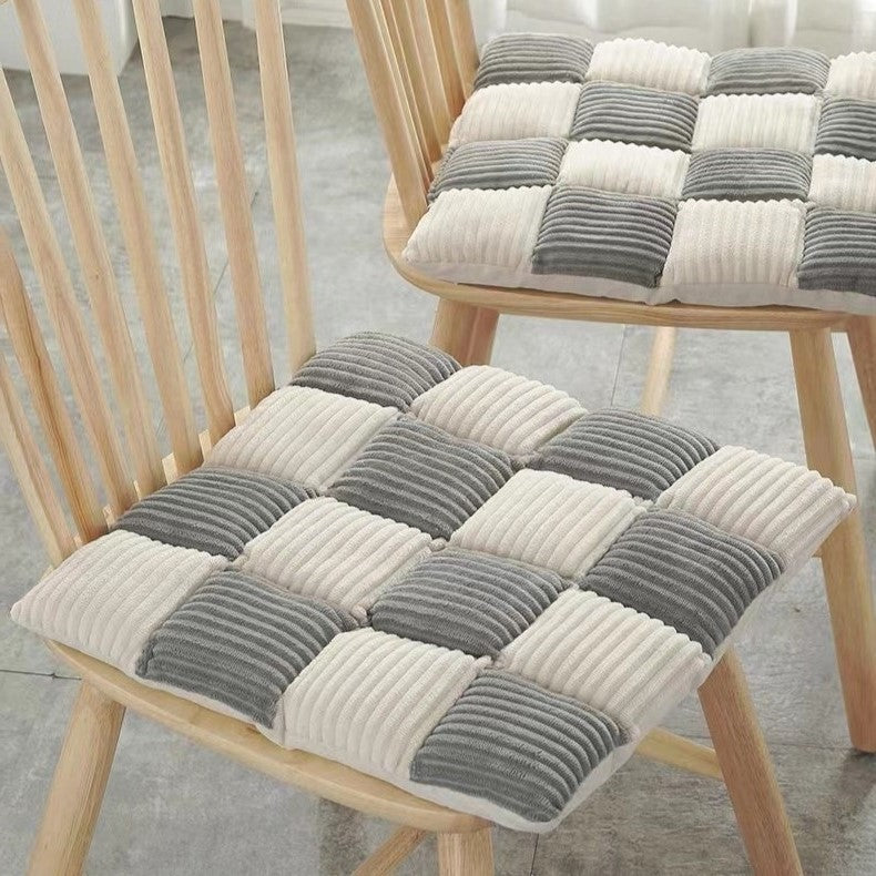 Soft Plush Checkered Chair Cushion
