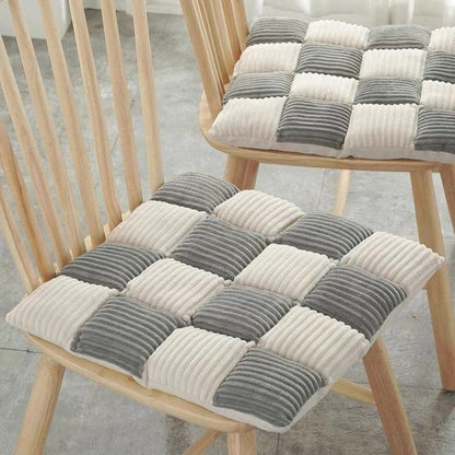 Soft Plush Checkered Chair Cushion