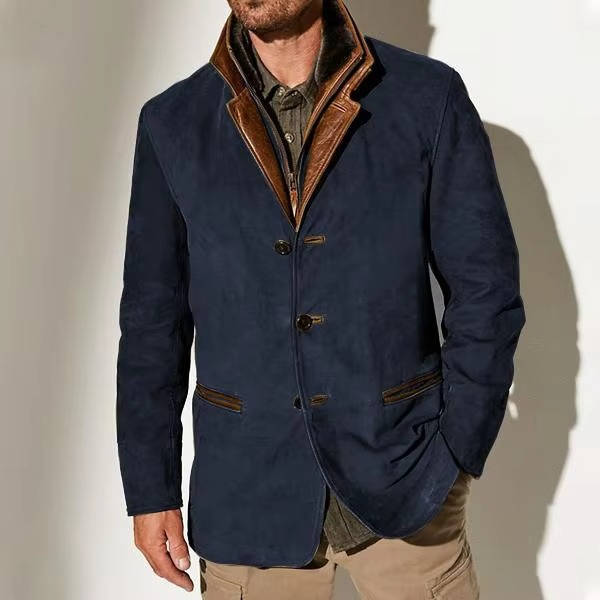 Luxury Suede Mens Coat Jacket