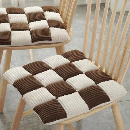 Soft Plush Checkered Chair Cushion