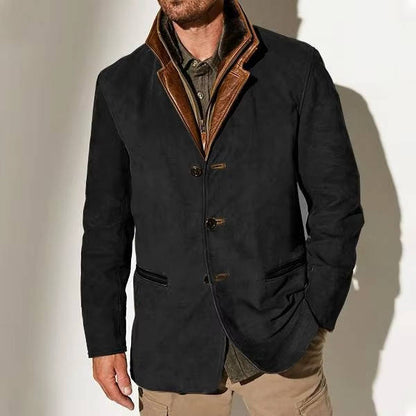 Luxury Suede Mens Coat Jacket