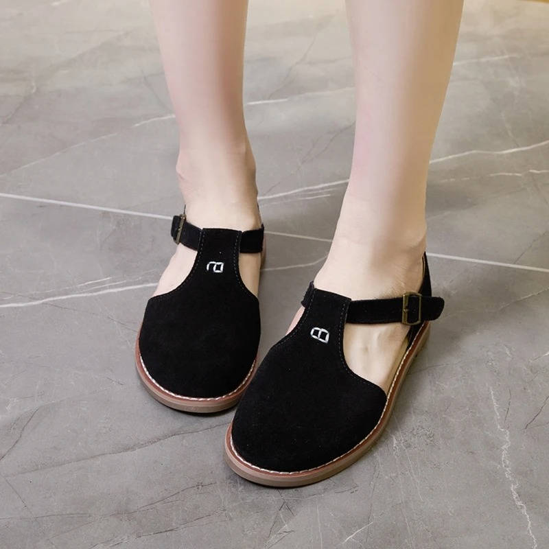Ladies Soft Leather Flat Shoes - EasyApparels