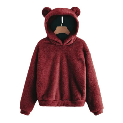 Soft Women's Fleece Hooded Sweatshirt Long Sleeve