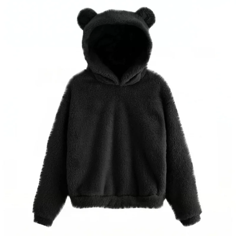 Soft Women's Fleece Hooded Sweatshirt Long Sleeve